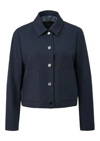 s.Oliver BLACK LABEL - Indoor-Jacke mit Hemdkragen blau - Gr. - 42