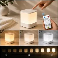 Vornix LED Nachtlicht LED Tischlampe Nachttischlampe, 3 Lichtfarben, Touch & Fernbedienung, Weißes Licht, warmes Licht, neutrales Licht, USB-Aufladung, mit Fernbedienung und Touch-Sensor,für Kinder/Erwachsene