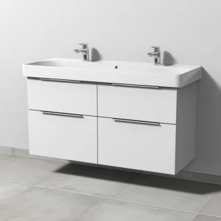 Sanipa 3way Waschtischunterbau zu Geberit Smyle Square Waschtisch mit 4 Auszügen, Weiß-Soft UM67343