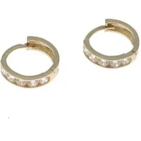 Bella Carina Klappcreolen Klapp Creolen aus 333 Gold 8 Karat, mit Zirkonia 11,4 mm x 2,8 mm, 333 Gold