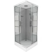 Marwell Komplettdusche Grey River 2 Square, BxT: 90x90 cm, Einscheibensicherheitsglas, inkl. Armaturen