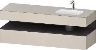 Duravit Qatego Einbauwaschtisch mit Konsolenwaschtischunterbau Taupe Supermatt 1600x550x600 mm - QA4 QA4796080830010