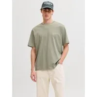 Jack & Jones Kurzarmshirt JORMONTAUK AOP BACK TEE SS CREW NECK Baumwolle, regular fit