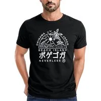 Neverless Print-Shirt Herren T-Shirt Japan Okinawa Beach Island japanische Schriftzeichen mit Print