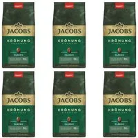JACOBS Kaffee Kaffeebohnen Krönung Aroma-Bohnen Classic 6 x 500 g ganze Bohnen, (Packung, 6er Pack)