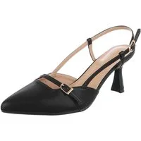 Ital-Design Damen Slingback-Pumps mit spitzer Spitze und Absatz Schnürpumps (91742466) Pfennig-/Stilettoabsatz Pumps in Schwarz