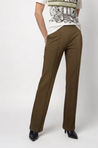 monari - Hose mit Schriftband olive - Gr. - 38