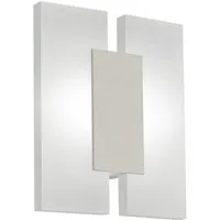 EGLO Deckenleuchte METRASS 2 Wandleuchte, Wandbeleuchtung, Flurlampe, weiß, modern, LED fest integriert, Warmweiß, Wohnzimmerlampe, satiniertes Kunststoff, schlicht, Alu, 20x17x5,5cm