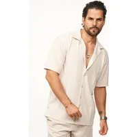 CARISMA Kurzarmhemd im Summer-Look mit Strukturmuster Regular-Fit Herren Kurzarm Strick Polo-Hemd T-Shirt