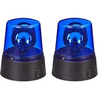 relaxdays LED Dekolicht LED Blaulicht 2er Set