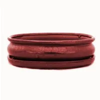 Exotenherz Pflanzschale Bonsai-Schale mit Unterteller Gr. 3 - Rot - oval - Modell O47 - L 19cm (1 St)