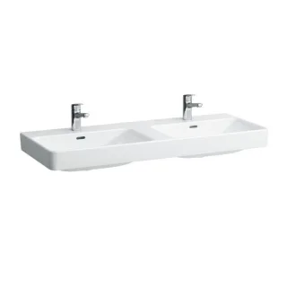 LAUFEN Pro s Doppelwaschtisch H8149660001041 120 x 46,5 cm, unterbaufähig, weiß, mit Überlauf, 1 Hahnloch
