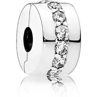 Pandora Charm-Einhänger Charm Clip Glänzendes Band Sterling-Silber 791972CZ