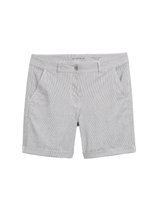 Tom Tailor - Chino Bermuda Shorts delicate black white stripe - Gr. - 46