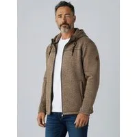 Dry Fashion Fleecejacke Helgoland Herren Wollfleece-Jacke Kapuze - Jacke Fleece Übergansjacke Windabweisend, Verstellbare Kapuze, Reißverschlusstaschen, Innentasche