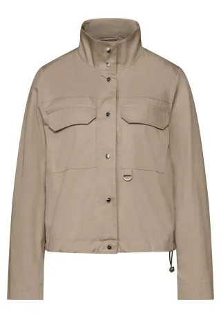 Street One - Kurze Jacke mit Stehkragen beige - Gr. - 36