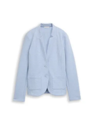 Tom Tailor - Slim Fit Blazer mit Ottoman Struktur kentucky blue melange - Gr. - M