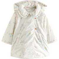 Next Kurzjacke Wasserabweisender Mantel mit Print + Rüschenkragen (1-St)