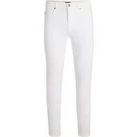 BOSS ORANGE 5-Pocket-Jeans Delaware in weißer Optik mit Lederbadge