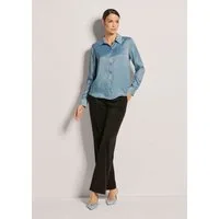 MADELEINE Hemdbluse Elegante Viskosebluse mit Hemdkragen Blusenshirt mit durchgehender Knopfleiste und Langarm