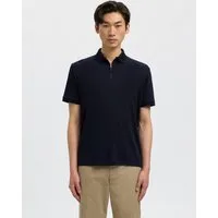 Selected Poloshirt SLHFAVE ZIP SS POLO NOOS Baumwollmischung, regular fit