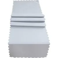 matches21 HOME & HOBBY Tischdecke Tischläufer 40 x 150 cm in Hellgrau für Esstisch & Küche (1-tlg), Waschbare Mitteldecke mit gewelltem Rand