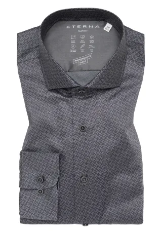 ETERNA - Performance Shirt Twill Langarm grau - Gr. - 43/Langarm - 67cm