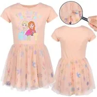 Frozen Tüllkleid Frozen Anna Elsa, pfirsichfarbenes Tüllkleid mit kurzen Ärmeln
