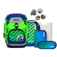 ergobag Schulranzen Schulranzen-Set PACK TruckBär 6-teilig (6-teilig), ergonomisch, höhenverstellbar, Your-Size-System
