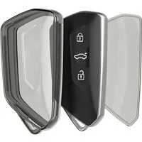 kwmobile Schlüsseltasche Hülle für VW Golf 8 3-Tasten Autoschlüssel (1-tlg), Schlüsselhülle - Autoschlüssel Silikon Cover