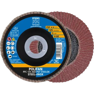 PFERD TOOLS POLIFAN Fächerscheibe PFC konisch Korund A Universallinie PSF STEELOX Stahl/Edelstahl - 67746125