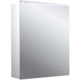 Emco pure 2 Classic Aufputz-Lichtspiegelschrank 979705501 600x729mm, mit LED-Aufsatzleuchte, 1-türig, Aluminium