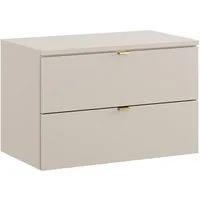 Lomadox Waschbeckenschrank DURANGO-56 Waschtischunterschrank 80cm, kaschmir, 2 Schubladen, Softclose