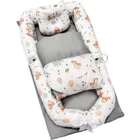 SEHAUSEU Kuschelnest Bettnestchen Babylounge Babykokon mit Decke und Kissen Wickelauflage