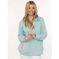 Zwillingsherz Hoodie "Moin Koordinaten" V-Ausschnitt, mit MOIN und Anker Stickerei, Kapuze und Kordelzug