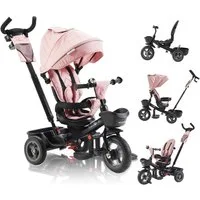 FableKids Dreirad 5in1 Kinderdreirad Kinder Fahrrad Baby Kinderwagen NOEMI, Höhenverstellbare und abnehmbare Schubstange