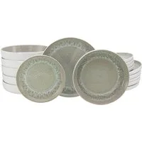 OTTO home Teller-Set modernes Teller Set, Service Novalee (18-tlg), 6 Personen, Steinzeug, hohe Haltbarkeit, spülmaschinen- & mikrowellengeeignet, Reaktivglasur