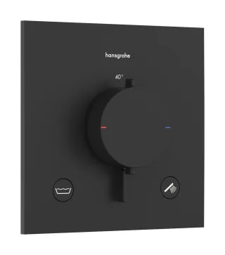 Hansgrohe Thermostat Unterputz Ecostat Comfort E Fertigset 2 Verb.m.Sicherungskombi. mattschwarz, 3 33716670