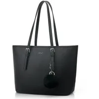 TAN.TOMI Shopper Damen Shopper Klassisch Elegante Handtasche Henkeltasche Schwarz, Groß Damen Schultertaschen, ​Geschenke für Frauen in schlichter Optik