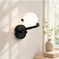 ZMH Wandleuchte 1 Flammig Modern Schwarz Innen Wandlampe - Metall Flur, LED wechselbar, ohne Leuchtmittel