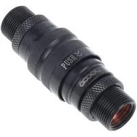 Eiszapfen Schnellverschlusskupplungsset mit Doppel Schottverschraubung G1/4 IG - Deep Black, Verbindung schwarz (matt), für weiche Schläuche (PVC, Silikon, Neoprene)