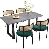Flieks Essgruppe, (Set, 5-tlg., Tisch mit 4 Stühlen), Esstisch mit 4 Stühlen Set Küchetisch Esszimmerstuhl Rattan