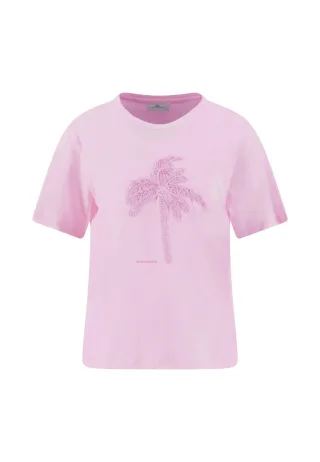 FYNCH-HATTON - T-SHIRT PALMS EMBROY sorbet rose - Gr. - M