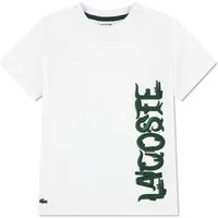 Lacoste T-Shirt Lacoste Kinder T-Shirt mit Seiten-Logo – Weiß