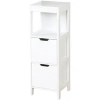 Kubus Hochschrank für Badezimmer Vermont, Praktische Aufbewahrung in elegantem Design Drei Fächern für optimalen Stauraum