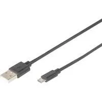 USB 2.0 Anschlusskabel USB-A (Stecker) > Micro-USB (Stecker) schwarz, 1,8 Meter