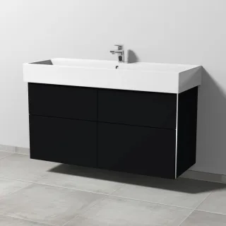 Sanipa 3way Waschtischunterbau zu Duravit Vero Air Waschtisch mit 4 Auszügen, Schwarz-Matt BS43608