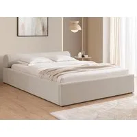 S-Style Möbel Polsterbett Josy aus Chenille-Stoff mit Lattenrost und großem Bettkasten (1 x Polsterbett mit Lattenrost), Chenille-Stoff