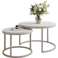 yourhouse24 Couchtisch Runder Inez 2in1, 50 & 70 cm, Kaschmir & mattes Tischblatt (Set 2 in 1), Tisch mit matter Tischplatte