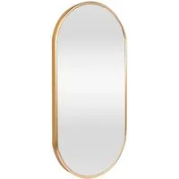 en.casa Wandspiegel, »Picciano« Spiegel mit Aluminiumrahmen oval 40x80 cm Gold